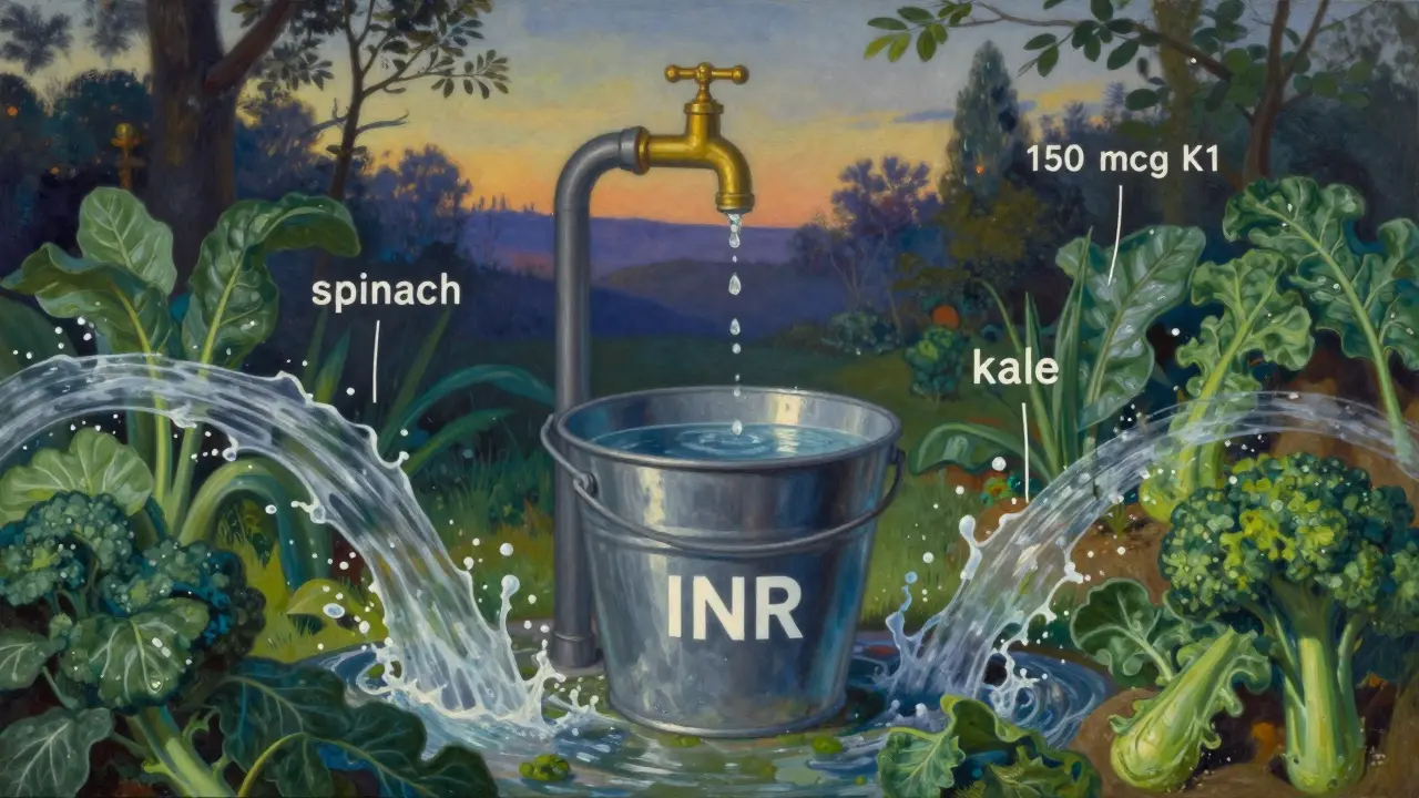 A garden with a steady drip maintaining a calm water level amid chaotic food streams.